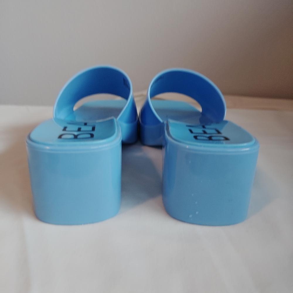 Beach By Matisse Ocean Blue Slip-on Jelly Heeled Sandal Size 8 M - Picture 5 of 6